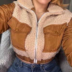 Teddy crop top jacket